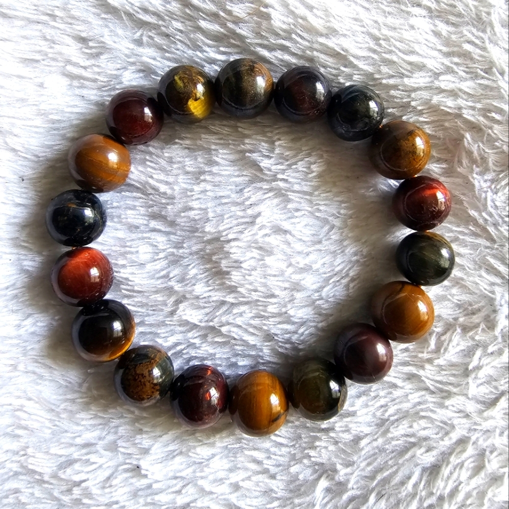 Natural Red Brown Tigers Eye Gems Bracelet
